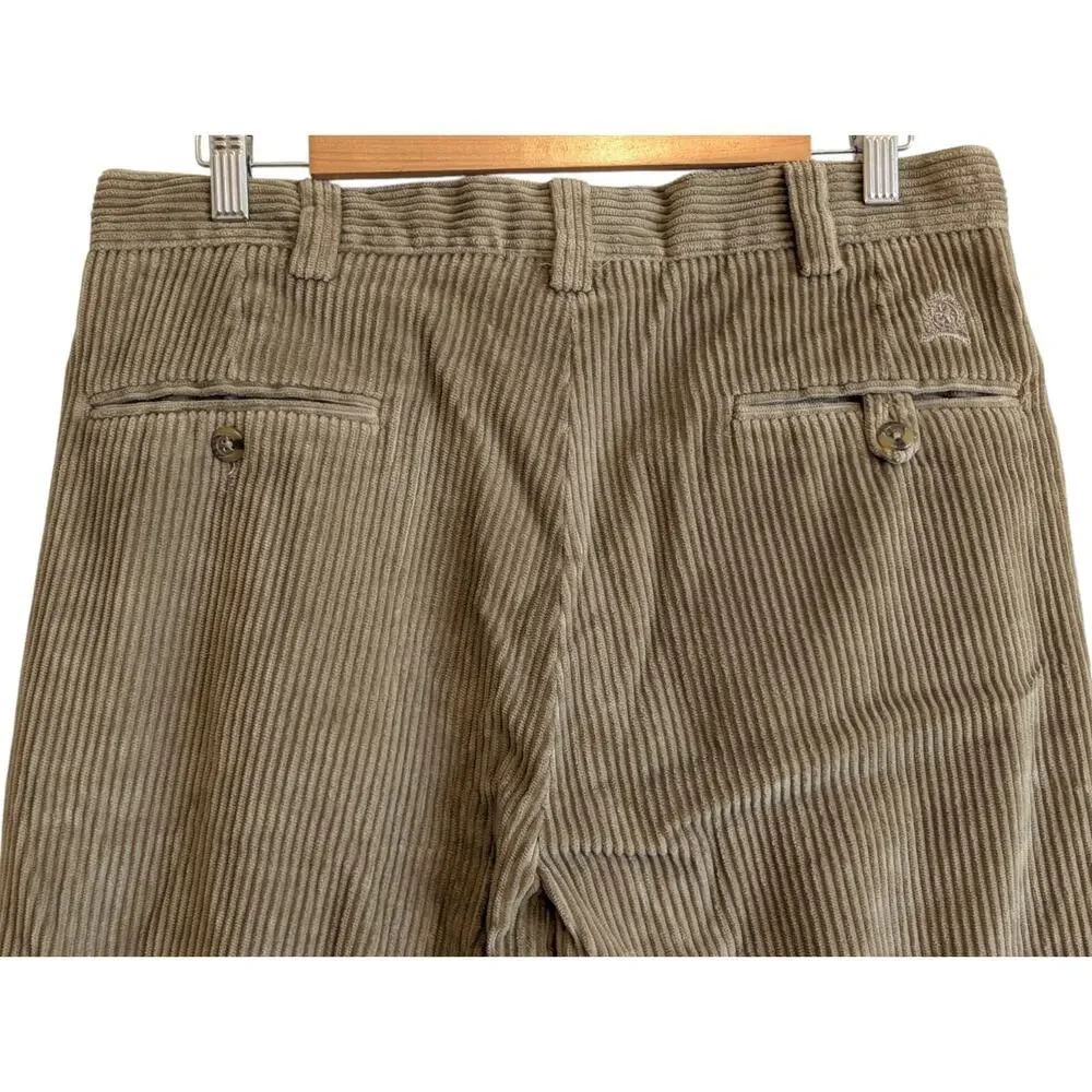 Tommy Hilfiger Men's Corduroy Pleated Vintage Pants 32x34 Tan Khaki Y2K